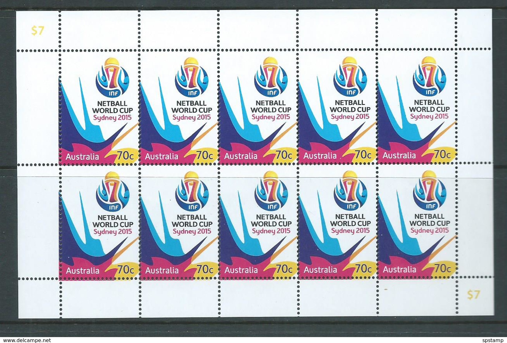 Australia 2015 Netball World Cup Sheet Of 10 MNH - Ongebruikt