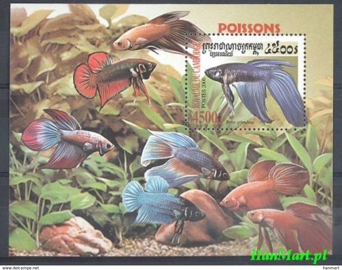 Cambodia 2000 Mi Bl 269 MNH ( ZS8 CMBbl269 ) - Fishes