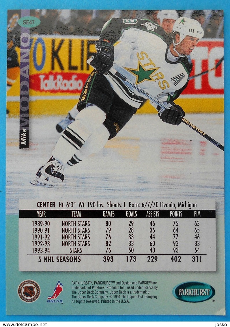 1994-95 Parkhurst Ice Hockey MIKE MODANO Usa NHL Dallas Stars Minnesota North Stars Detroit Red Wings Eishockey - 1990-1999