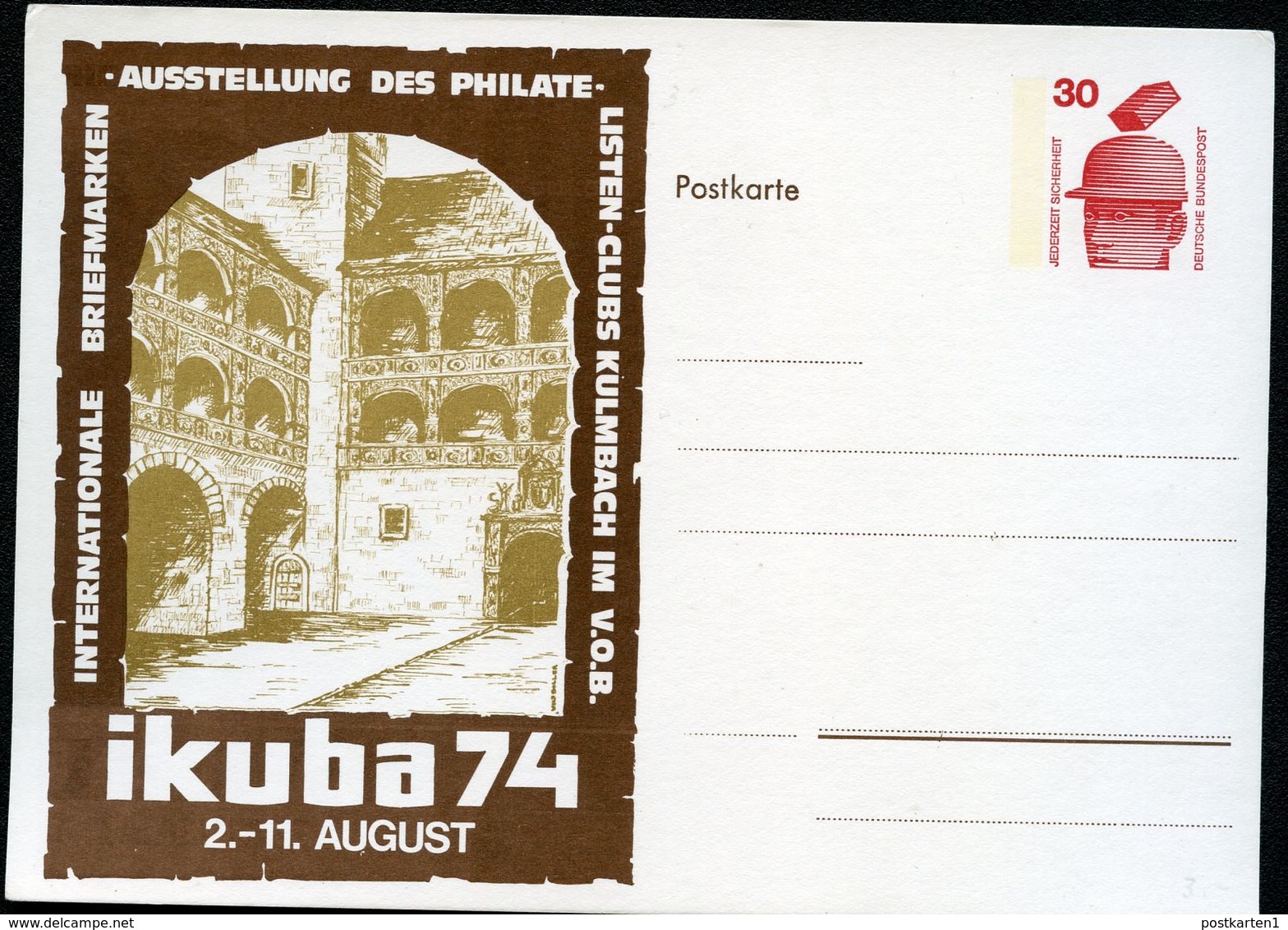 Bund PP68 D2/005 PLASSENBURG KULMBACH 1974  NGK 4,00 € - Private Postcards - Mint