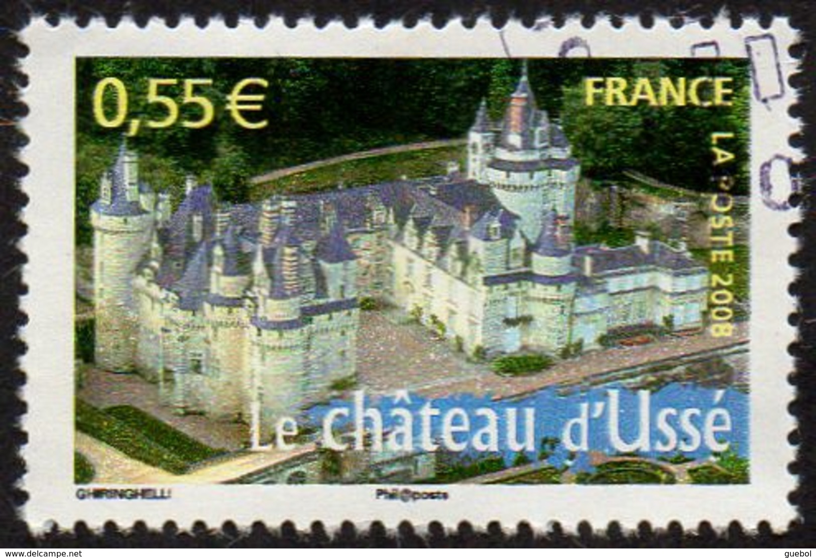 Oblitération Cachet à Date Sur Timbre De France N° 4161,- Portrait De Région - Le Château D'Ussé (Indre Et Loire) - Oblitérés