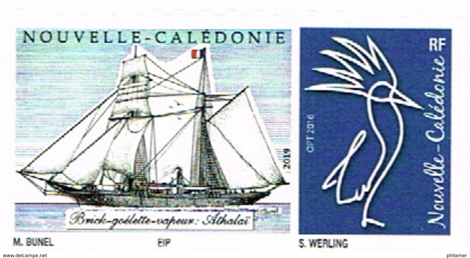 Nouvelle Caledonie New Caledonia Timbre Personnalise Timbre A Moi Prive Maurice Bunel Goelette Vapeur Athalai Neuf TB - Other & Unclassified