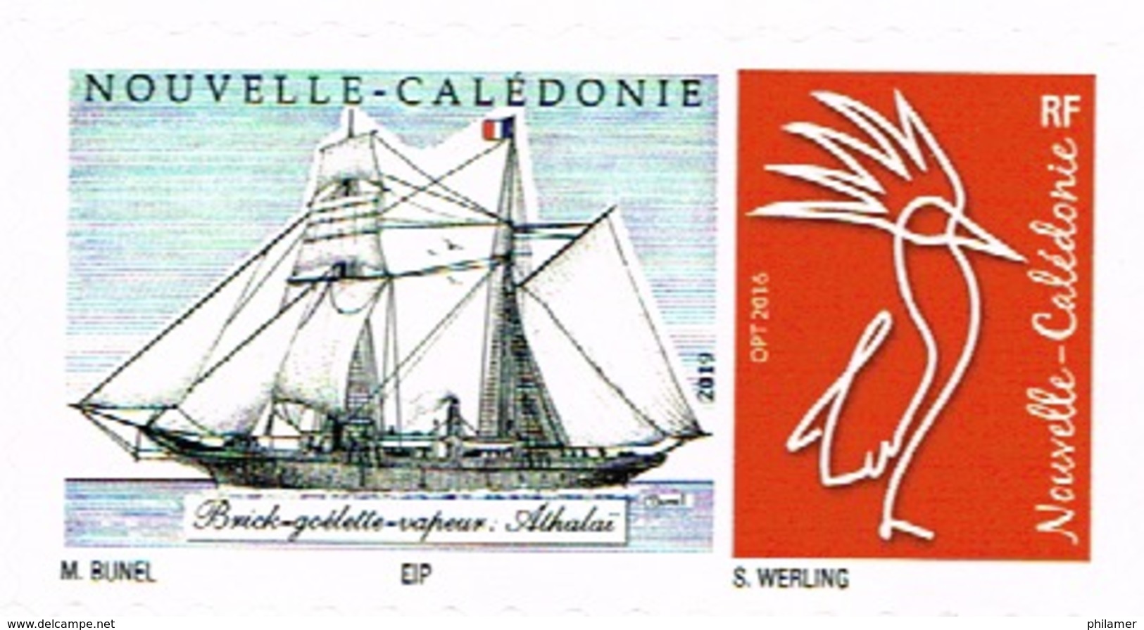 Nouvelle Caledonie New Caledonia Timbre Personnalise Timbre A Moi Prive Maurice Bunel Goelette Vapeur Athalai Neuf TB - Other & Unclassified