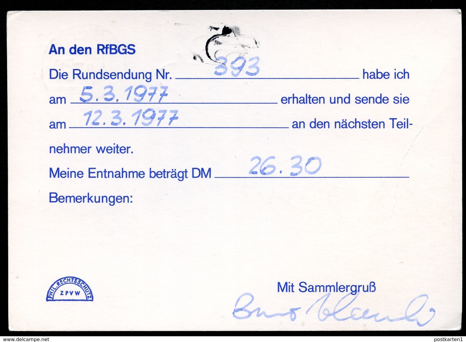 Bund PP69 B2/011 RUNDSENDEDIENST IHMANN TÖNNING Gebraucht 1977  NGK 3,00 € - Cartes Postales Privées - Oblitérées