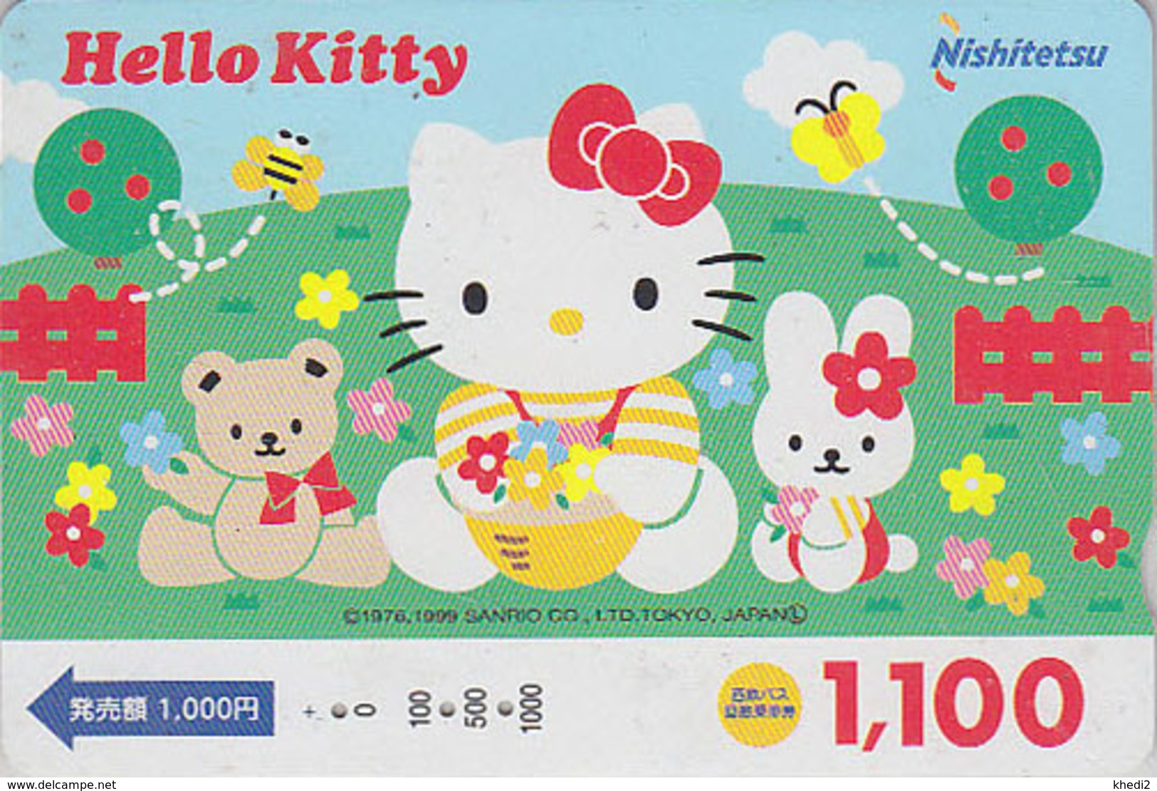 Carte Prépayée Japon - Comics - CHAT HELLO KITTY Nounours Lapin - CAT Teddy Bear Rabbit Japan Prepaid Card - Nishi 5032 - BD