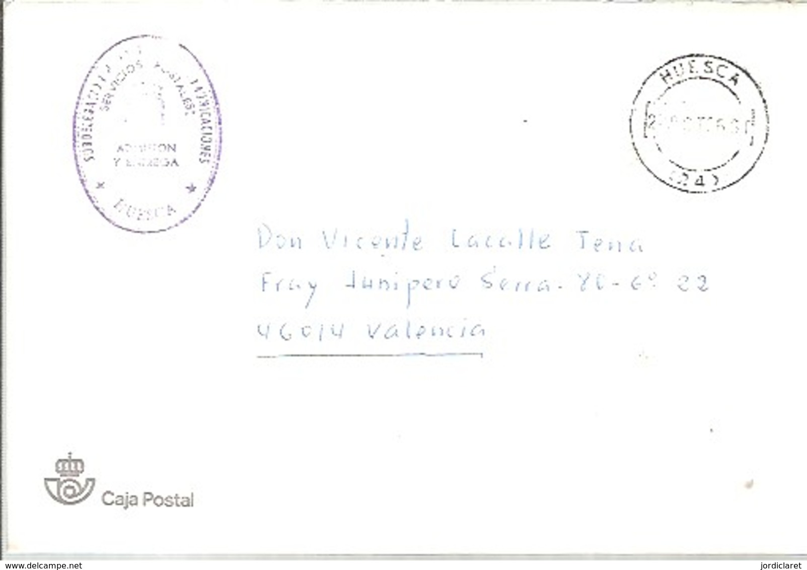 MARCA SERVICIOS POSTALES  HUESCA - Franchise Postale