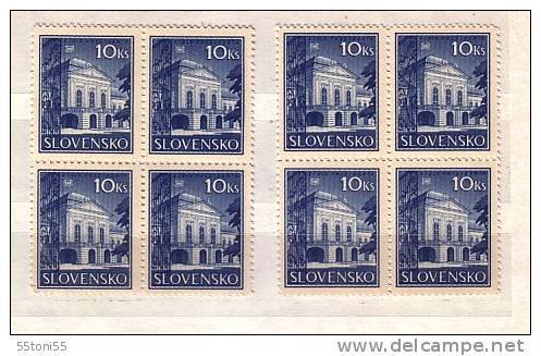 1940 - Residence Of The President, Bratislava Michel Nr.70 (x+y) 2v. – MNH Block Of Four Slovaquie / Slovakia - Ungebraucht