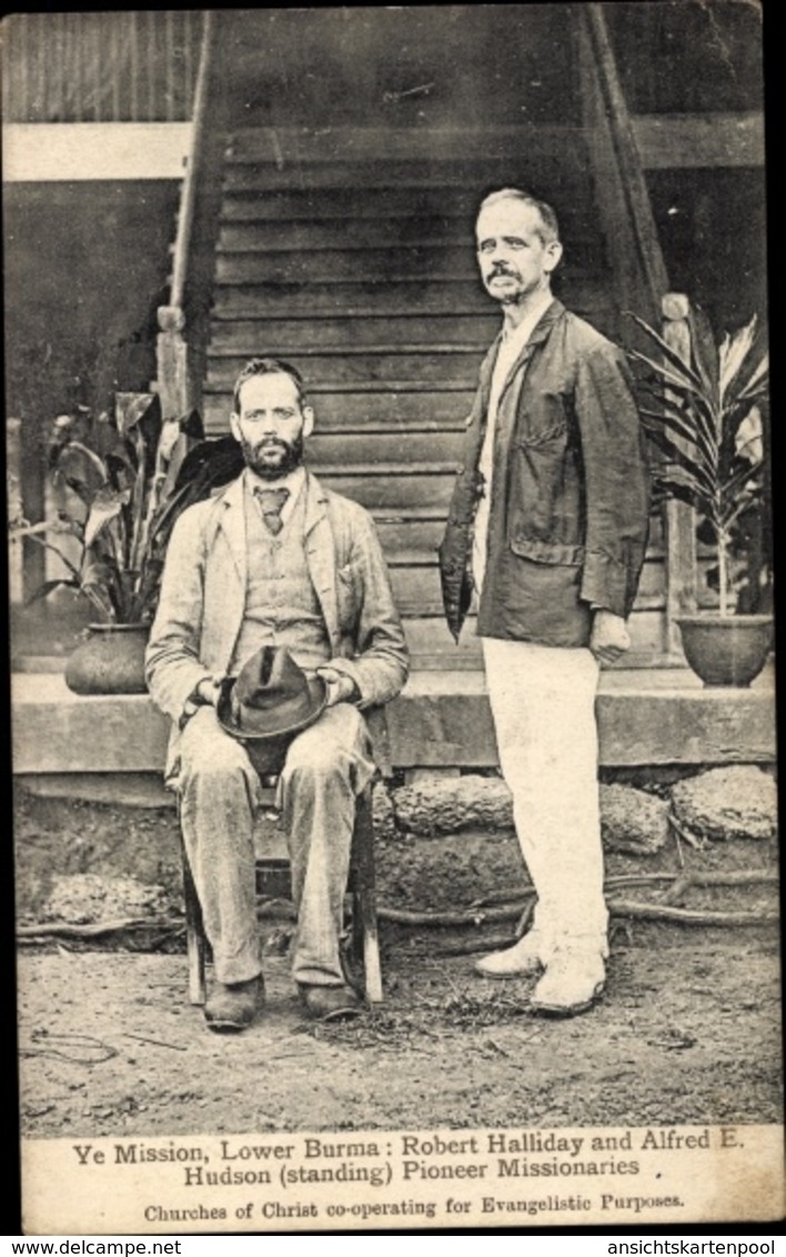 Cp Burma Myanmar, Robert Halliday, Alfred E. Hudson, Missionare - Chine