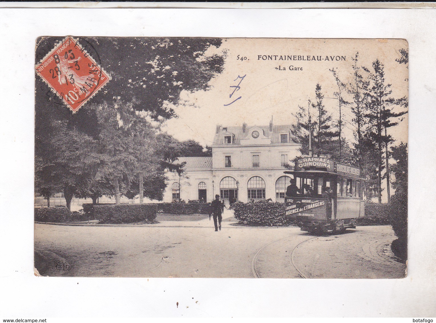 CPA DPT 77 FONTAINEBLEAU AVON, LA GARE En 1913! - Fontainebleau