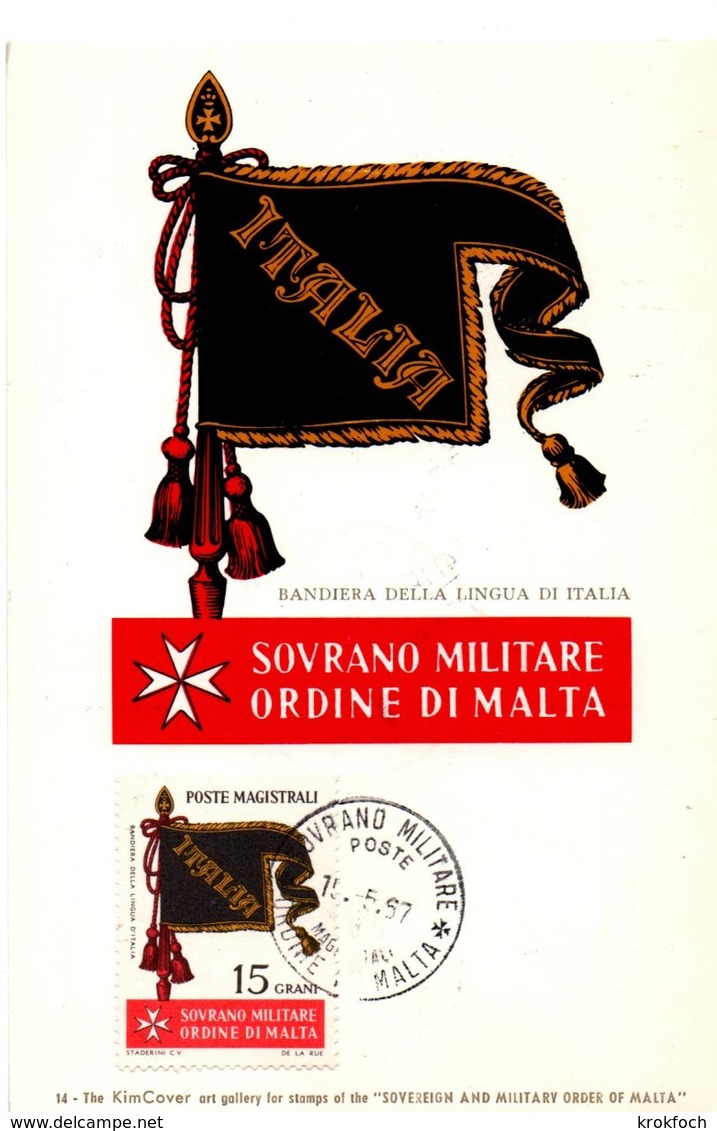 Sovrano Militare Ordine Di Malta 1957 - Italia - Carte Maximum - Malte (Ordre De)