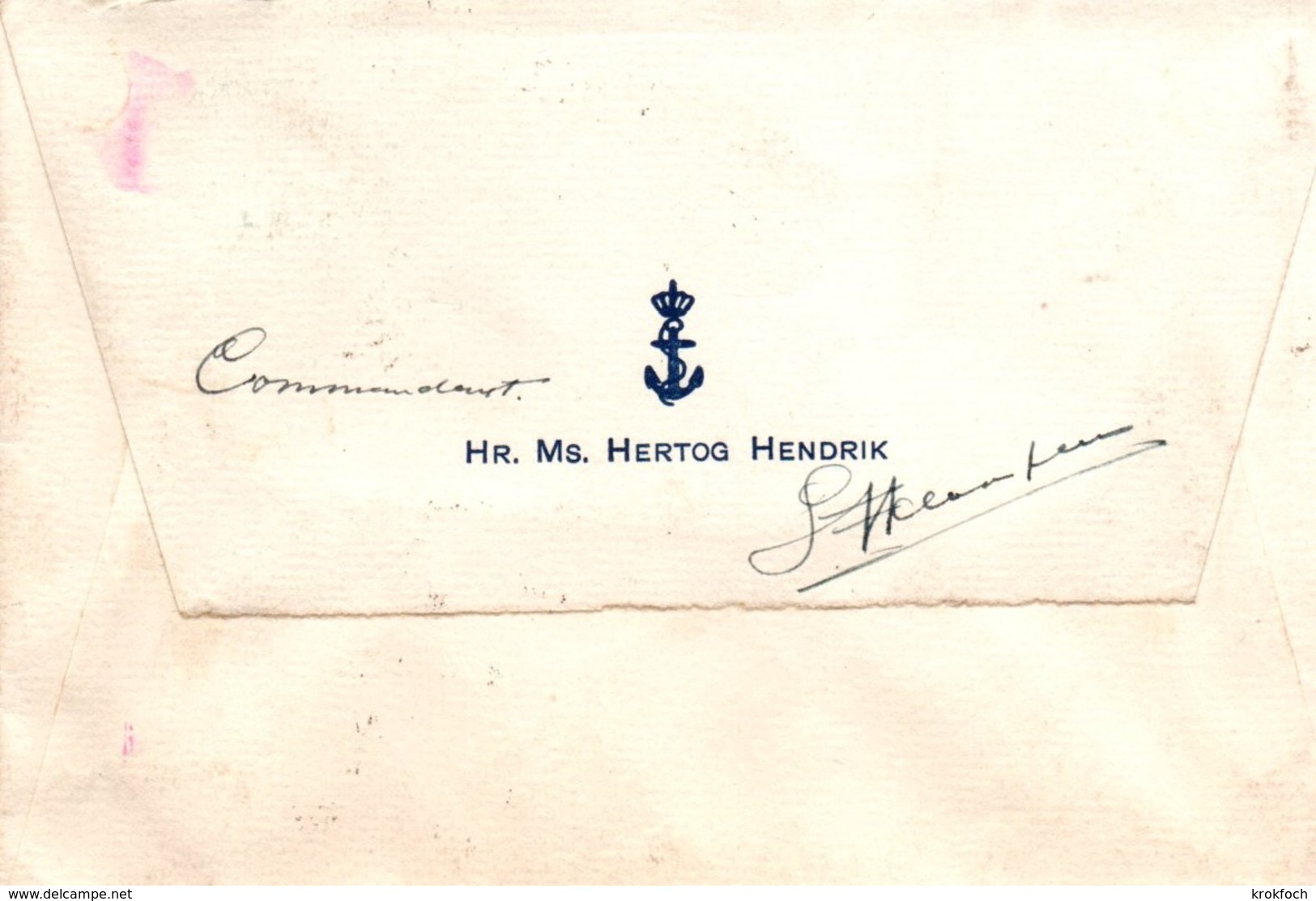 Safi Maroc 1937 - Lettre Dutch Navy - Cdt Hr Ms Hertog Hendrik - Briefe U. Dokumente