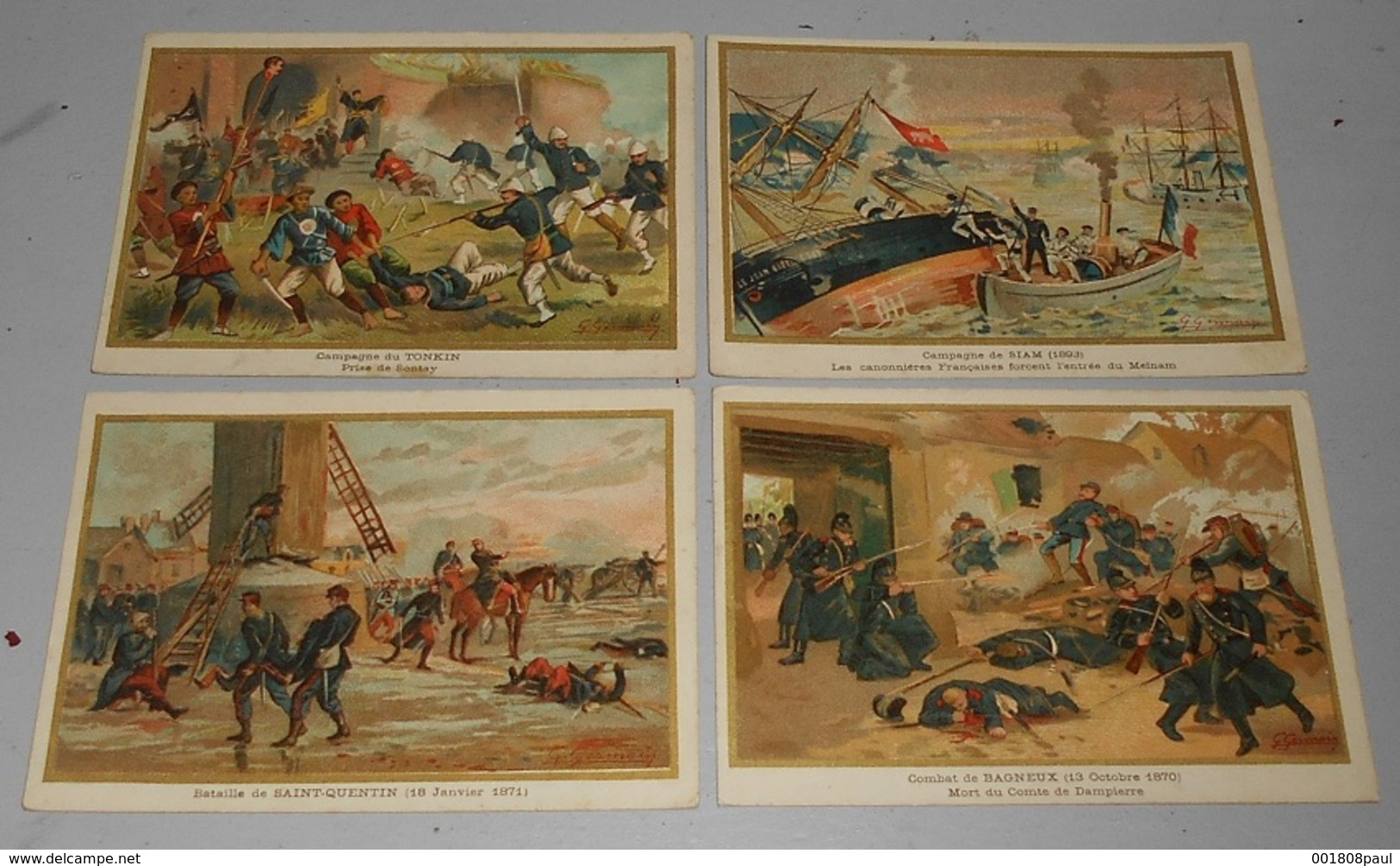 Lot 12 Images Chromo - Combats & Batailles Française : Illustrateurs : G. Germain ---------- 516 - Other Wars