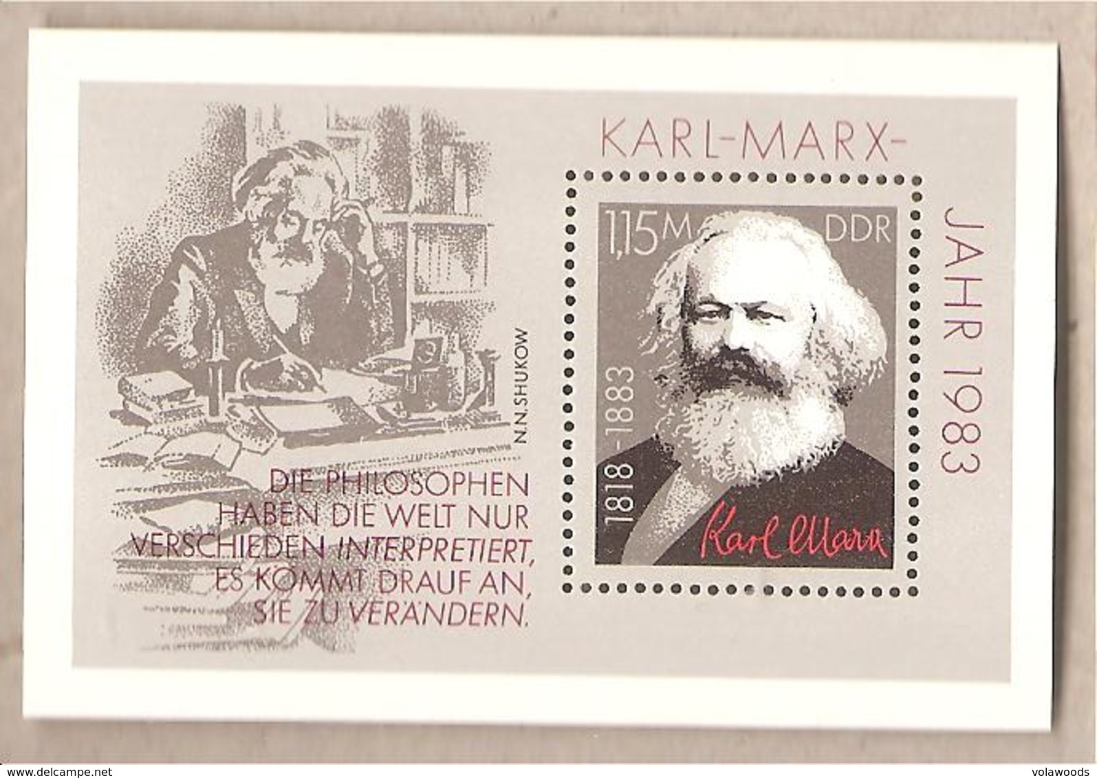DDR - Foglietto Nuovo Michel Block 71: The 100th Anniversary Of The Death Of Karl Marx - 1983 *G - Karl Marx
