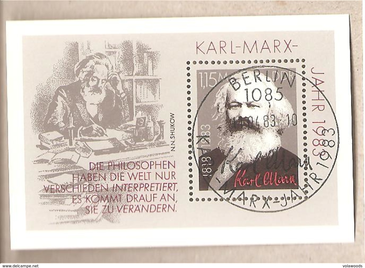 DDR - Foglietto FDC Con Annullo Speciale Michel Block 71: The 100th Anniversary Of The Death Of Karl Marx - 1983 *G - Karl Marx