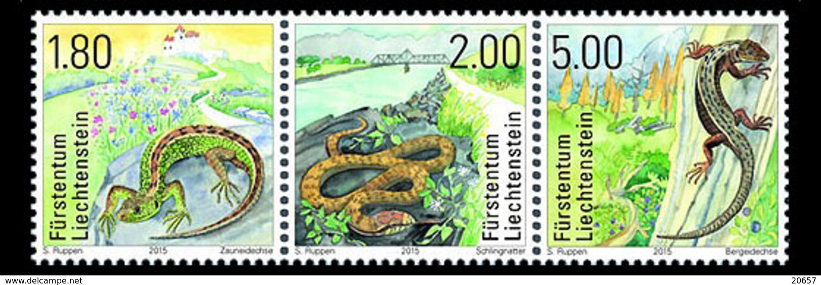 Liechtenstein 1694/96 Reptiles, Serpent, Lézard - Autres & Non Classés