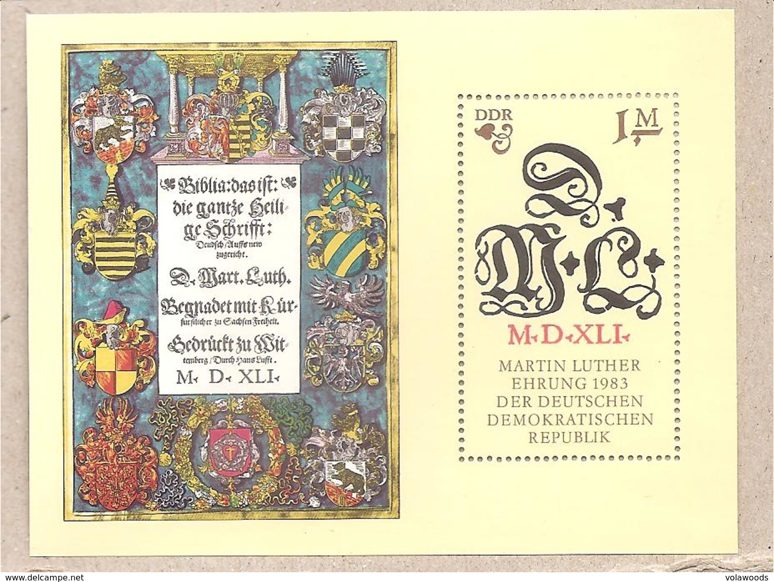 DDR - Foglietto Nuovo Michel Block 73: The 500th Anniversary Of The Birth Of Martin Luther - 1983 *G - Altri & Non Classificati