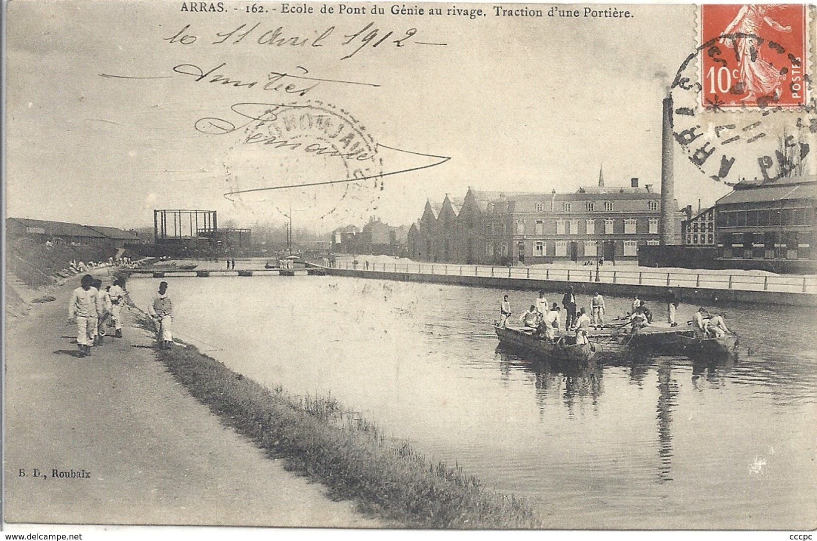 CPA Arras Ecole Du Pont Du Génie Au Rivage - Traction D'une Portière - Arras