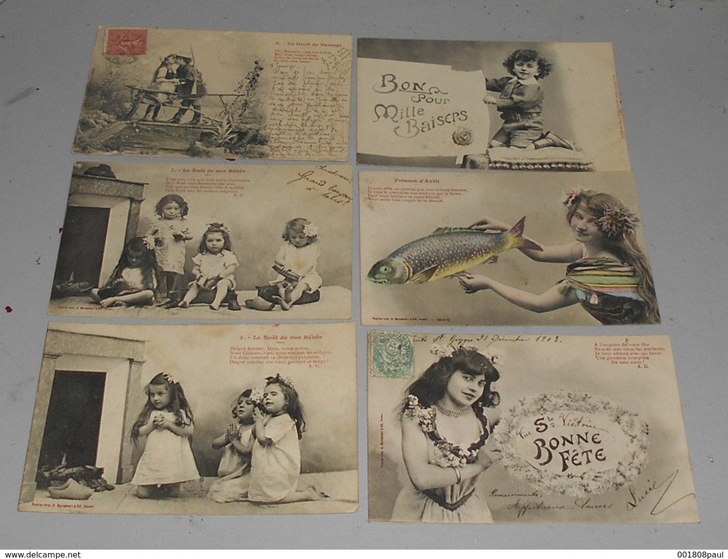 Fantaisies Illustrateurs Bergeret : Lot De 15 Cartes Postale :::: Portraits Hommes Femmes Enfants  --------- 516 - Bergeret