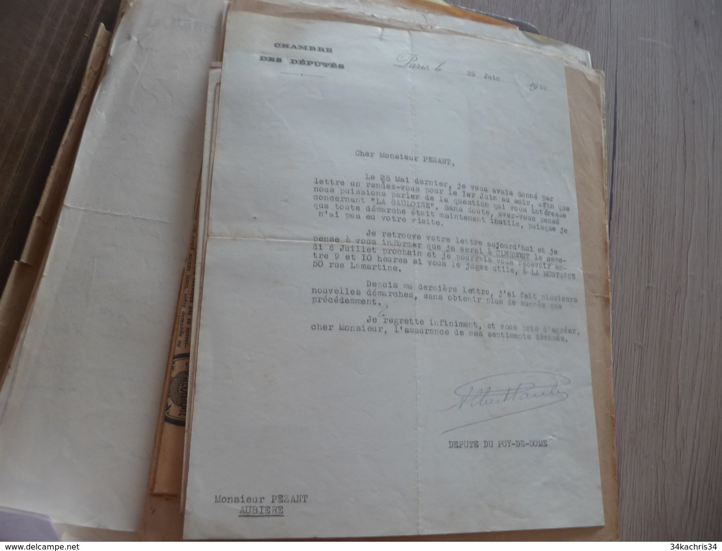 Archive de + de 190 documents photos autographes manuscrits ... LA Gauloise Harmonie d'Aubière Puy de Dôme Fanfare