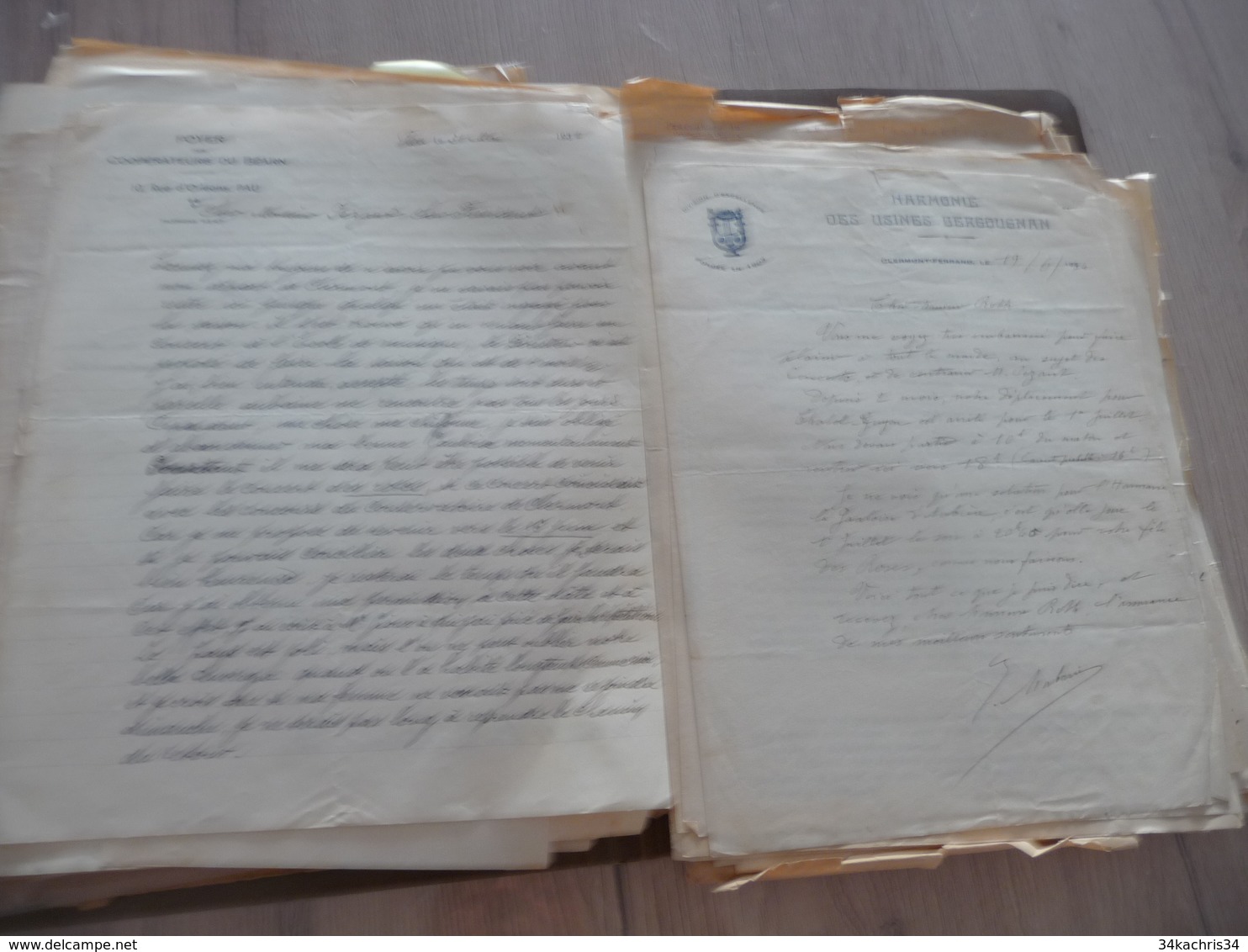 Archive de + de 190 documents photos autographes manuscrits ... LA Gauloise Harmonie d'Aubière Puy de Dôme Fanfare