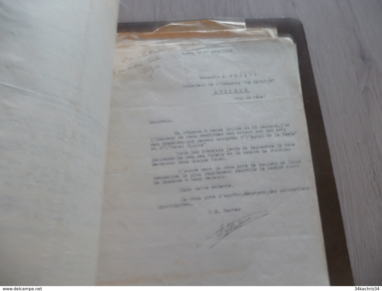 Archive de + de 190 documents photos autographes manuscrits ... LA Gauloise Harmonie d'Aubière Puy de Dôme Fanfare