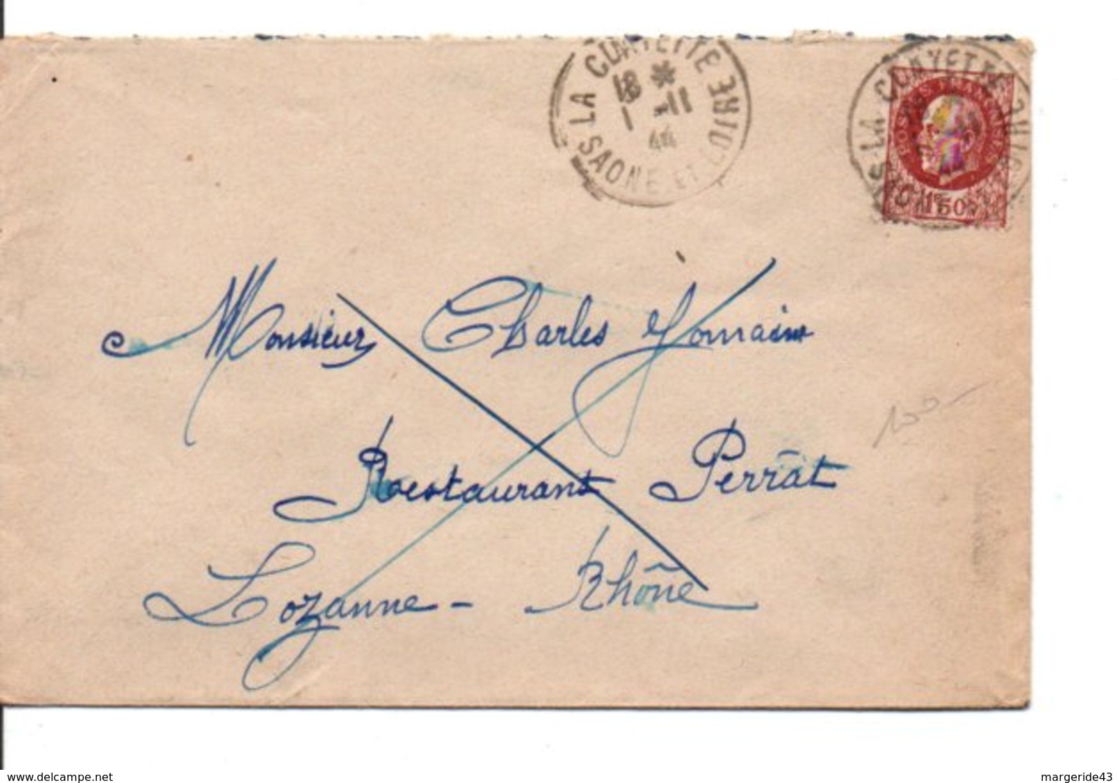 PETAIN SUR LETTRE DE LA CLAYETTE SAONE ET LOIRE 1944 - 1921-1960: Période Moderne