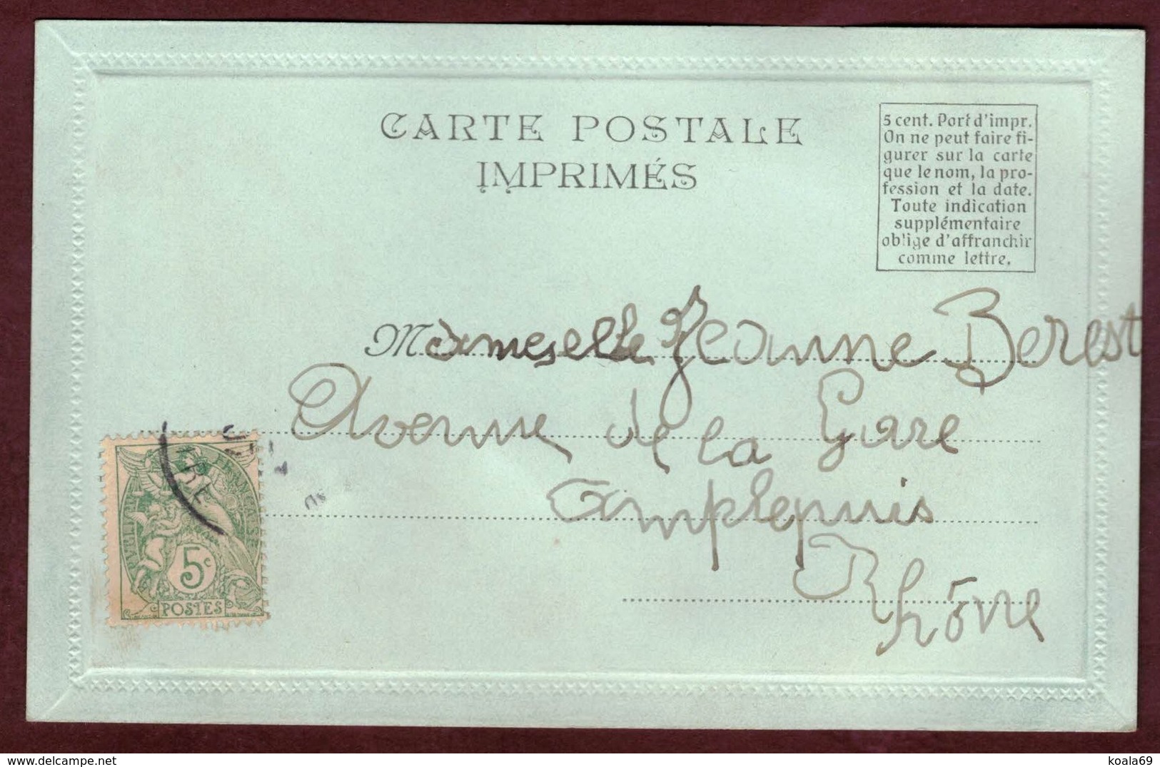 Carte Poisson D' Avril - Fantaisie - Ajoutis Collage - 1er Avril - Belle Carte Postale Année  1907 - Erster April