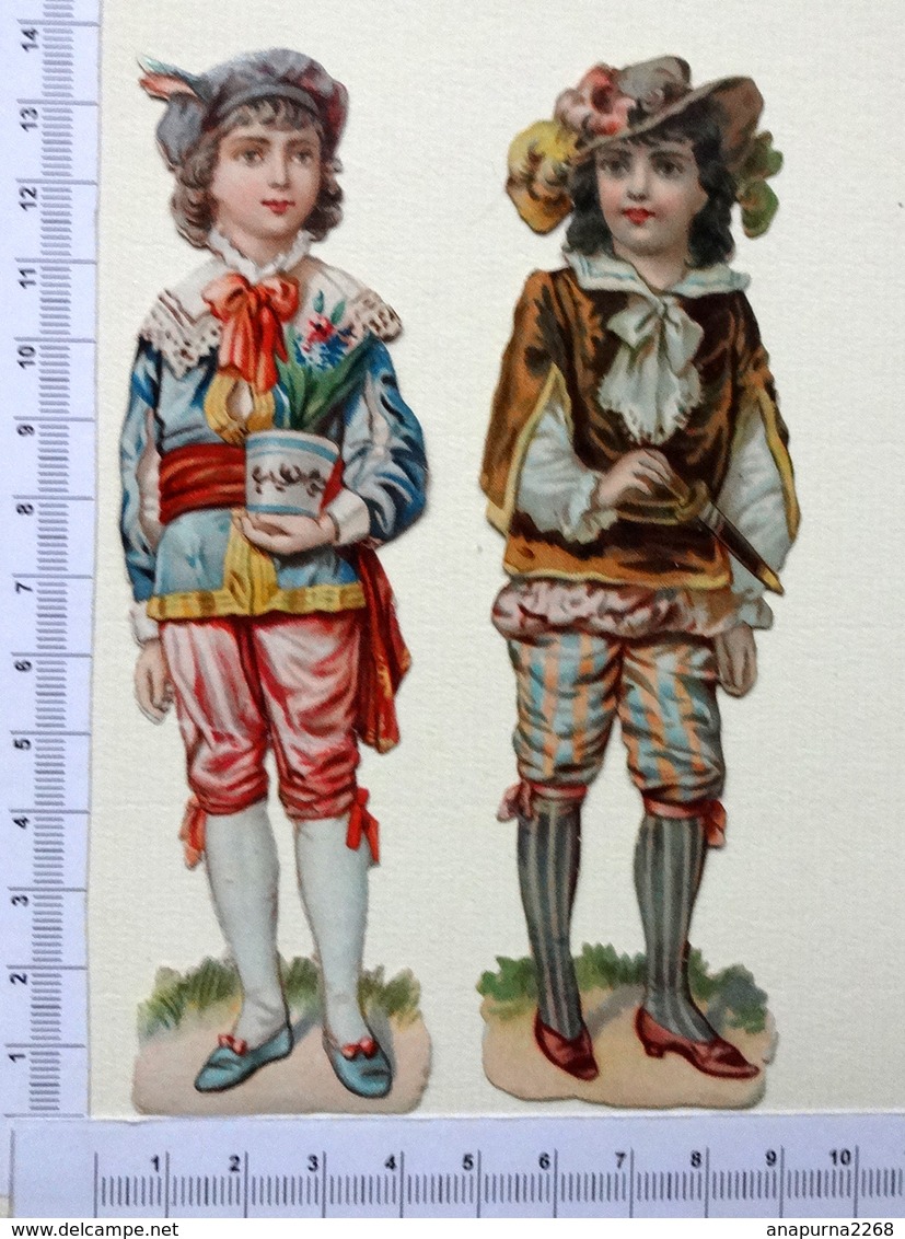 2 CHROMOS DECOUPIS......H 14 Cm.....PERSONNAGES  EN COSTUME HISTORIQUE - Autres & Non Classés