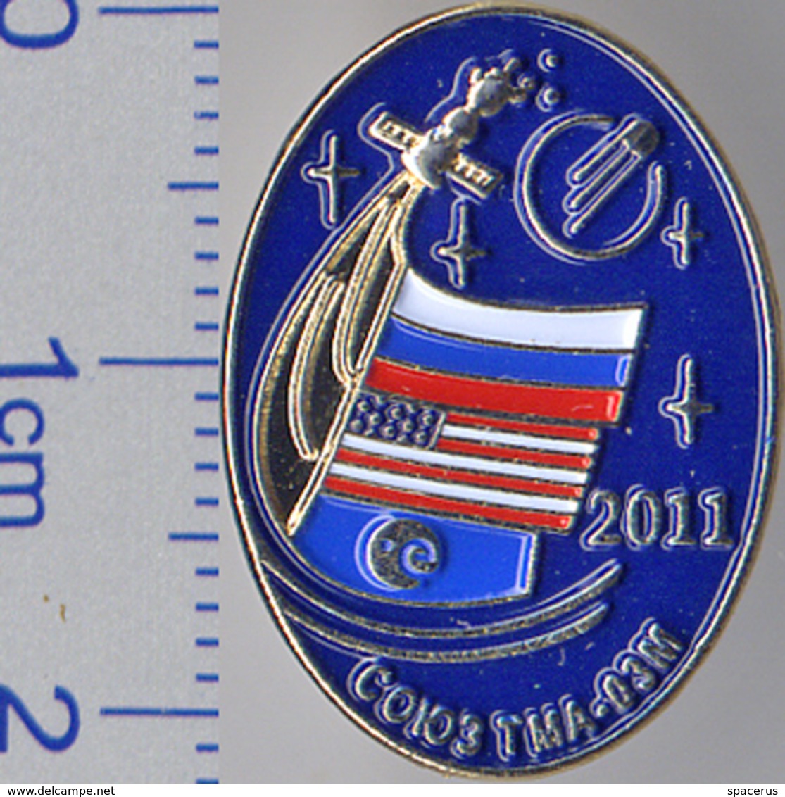 125 Space Russian Pin. Soyuz TMA-03M. Corporation "Energia" Russia-USA-ESA - Space