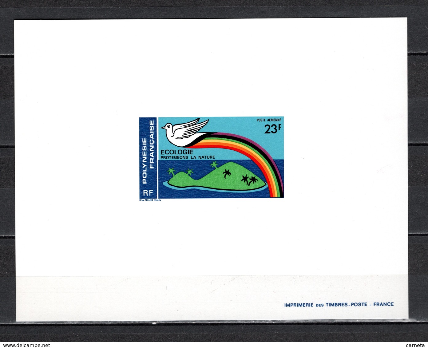 POLYNESIE  PA N° 141 EPREUVE DE LUXE  NEUF SANS CHARNIERE COTE 25.00€   ECOLOGIE OISEAUX ANIMAUX - Imperforates, Proofs & Errors