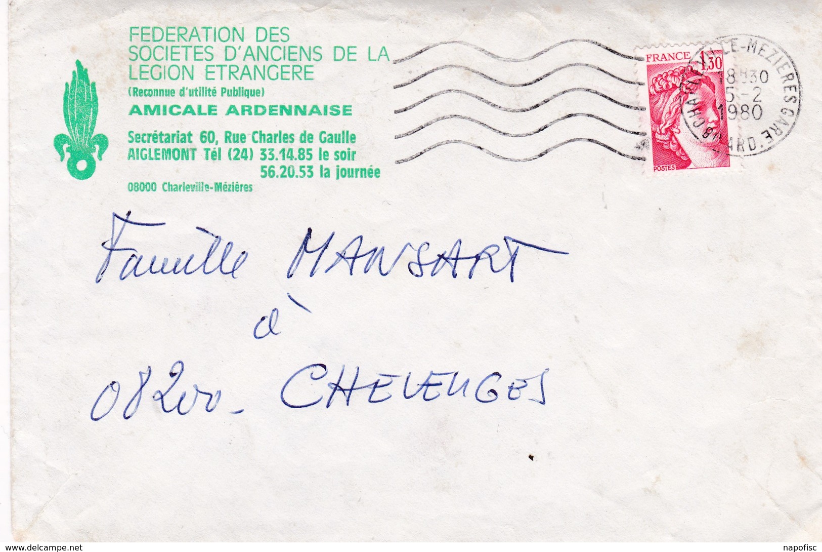 08-Fédération Des Sociétés D'Anciens De La Légion Etrangère ..Charleville-Mézières (Ardennes) - Documents