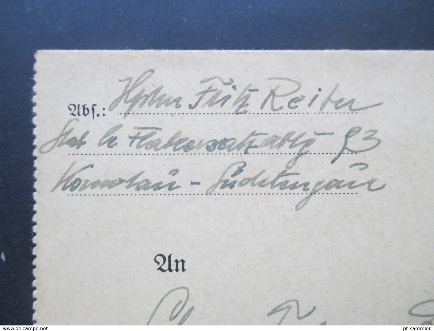 3. Reich 1942 Feldpostkartenbrief Roter Feldpoststempel Absender Aus Komotau Sudetengau Feldpostnummer 32445 - Briefe U. Dokumente