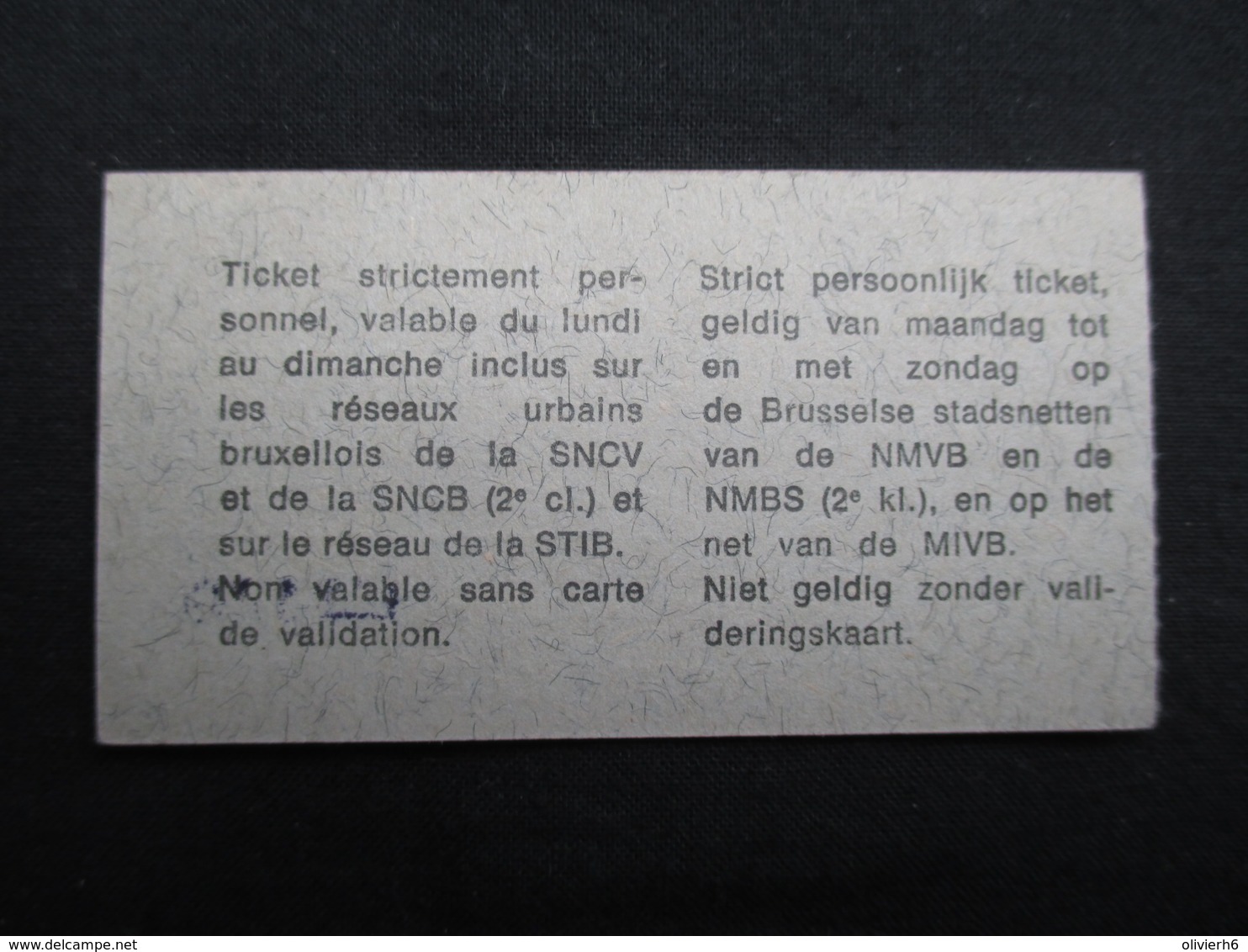 VP BELGIQUE (M1911) TICKET ABONNEMENT HEBDOMADAIRE (2 Vues) SNCV SNCB STIB NMVB NMBS MIVB 1978 Ticket Semaine 43 - Europe