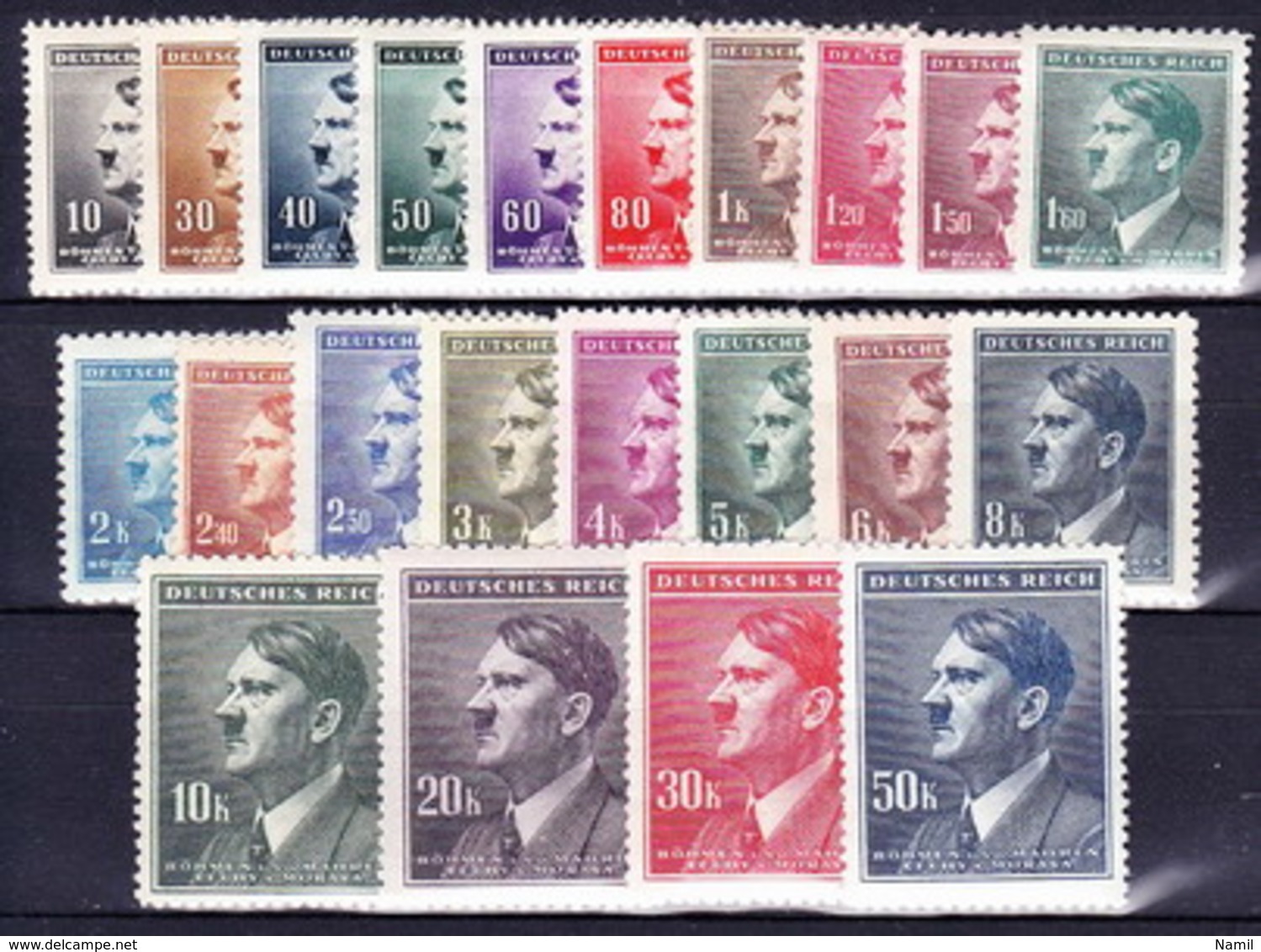 Boheme Et Moravie 1942 Mi 89-110 (Yv 77-98), (MNH)** - Unused Stamps
