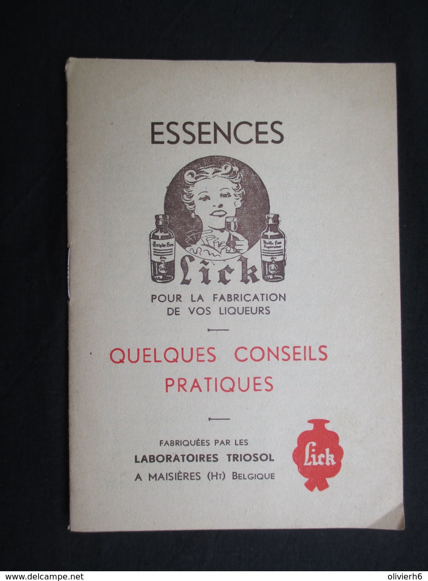 VP BELGIQUE (M1911) PROSPECTUS ESSENCES LICK (2 Vues) Quelques Conseils Pratiques - Maisières Hainaut - COCKTAILS - Autres & Non Classés