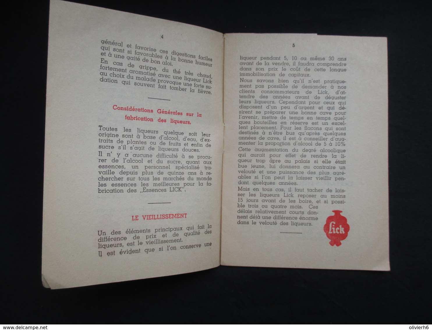 VP BELGIQUE (M1911) PROSPECTUS ESSENCES LICK (2 Vues) Quelques Conseils Pratiques - Maisières Hainaut - COCKTAILS - Autres & Non Classés