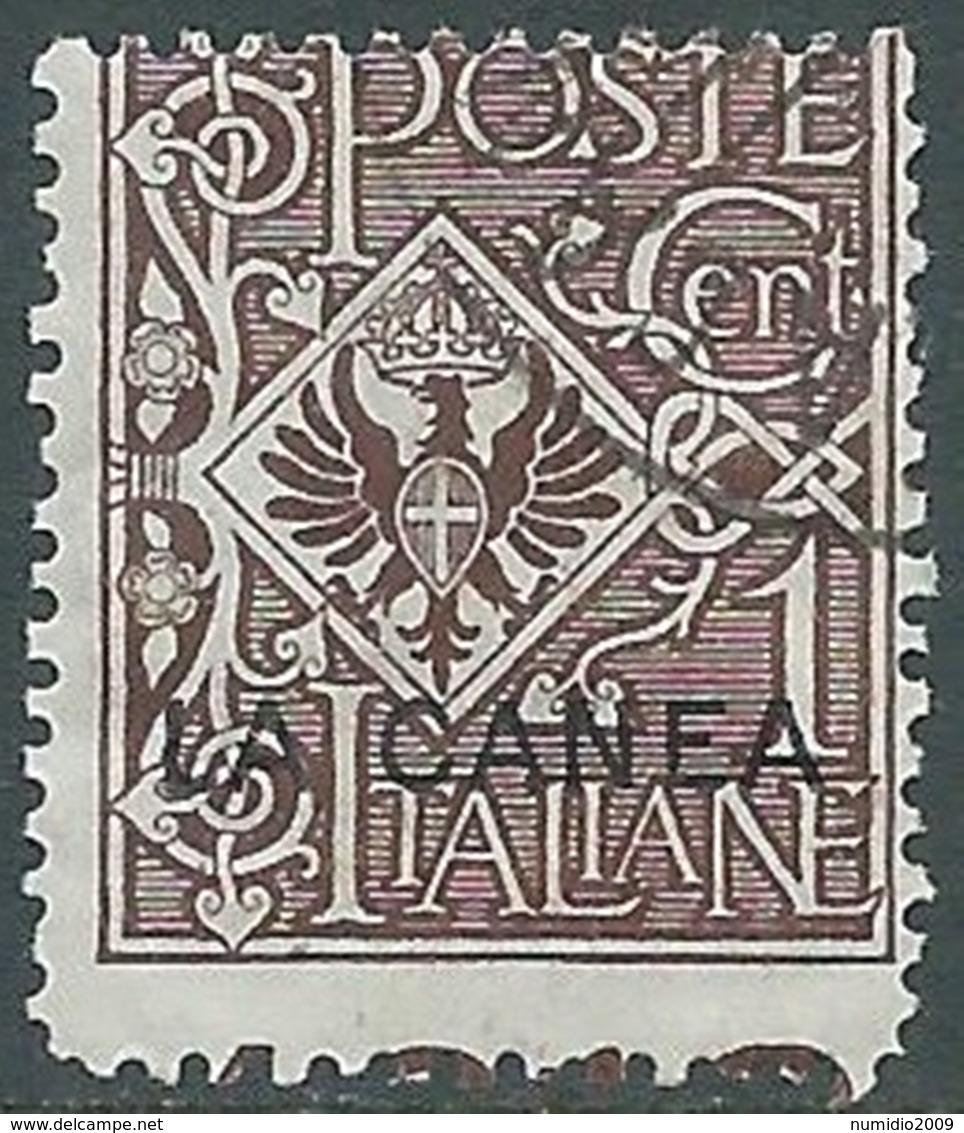 1905 LEVANTE LA CANEA USATO AQUILA 1 CENT II TIRATURA - RB38-6 - La Canea