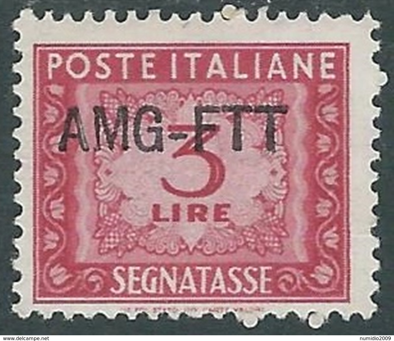 1949-54 TRIESTE A SEGNATASSE 3 LIRE MH * - RB16 - Portomarken