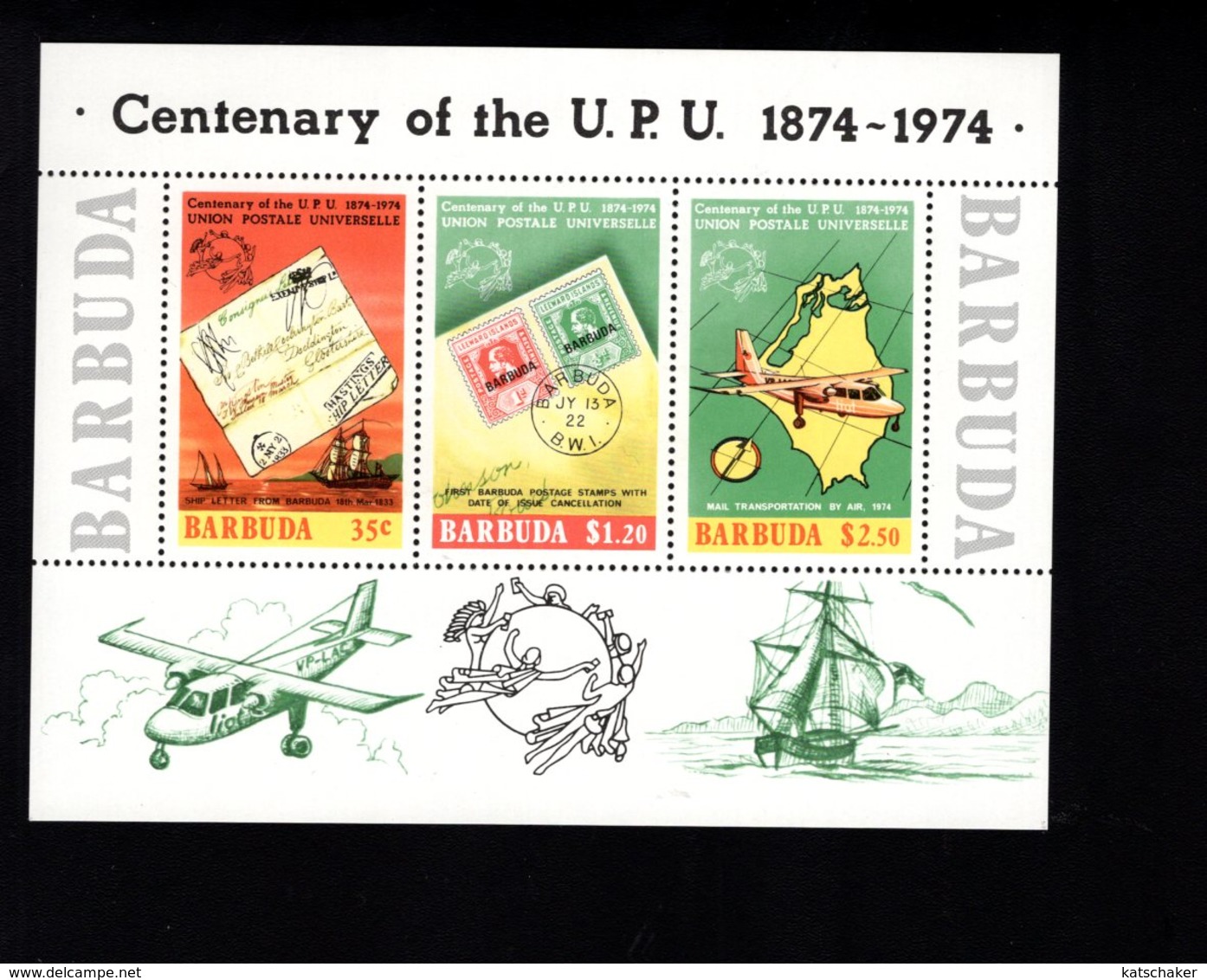 900276190 1974 UPU - BARBUDA SCOTT 169A POSTFRIS MINT NEVER HINGED EINWANDFREI (XX) - Non Classés