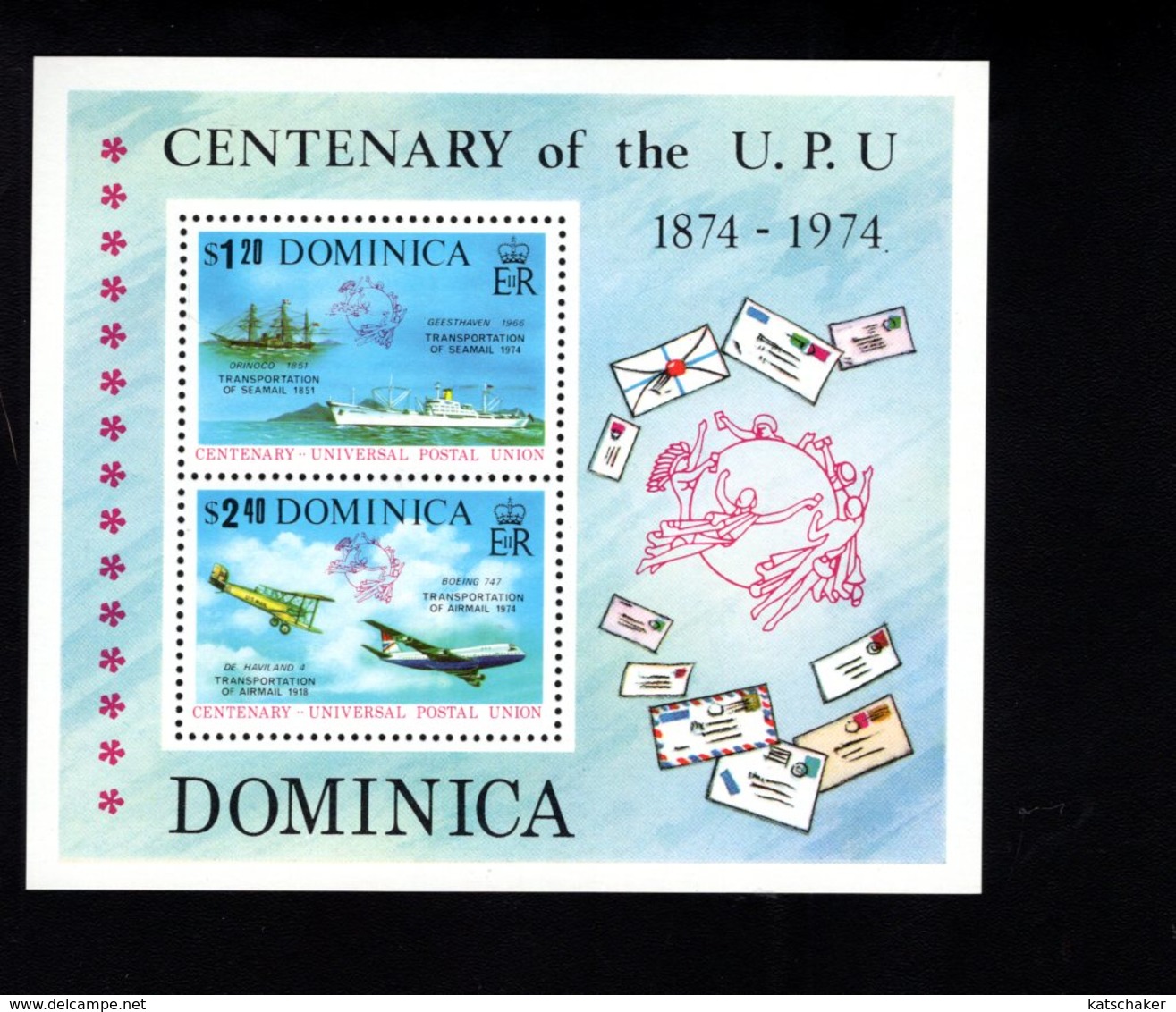 900281014 1974 UPU - DOMINICA SCOTT 419A POSTFRIS MINT NEVER HINGED EINWANDFREI (XX) - Non Classés