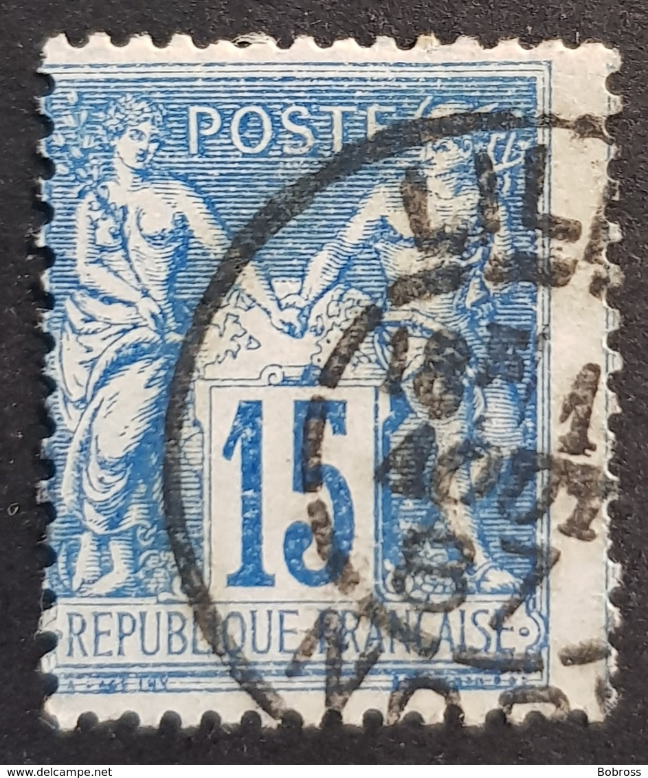 1876-1900, Sage, Pax And Mercur, Type Ll, 15c Blue France, Empire Française, *,**, Or Used - 1876-1898 Sage (Type II)