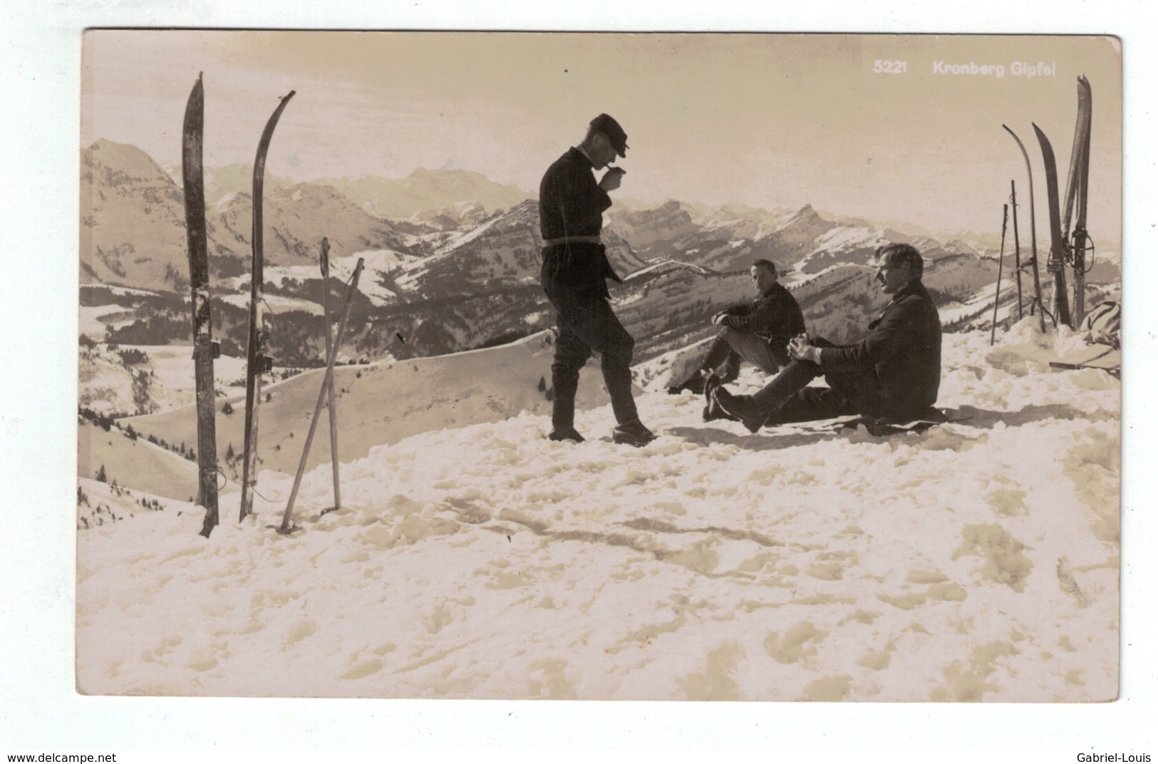 Burkhardt-Karten (Handarbeit) - Kronberg Gipfel - Gonten  - Skifahrer - Photographe - Gonten