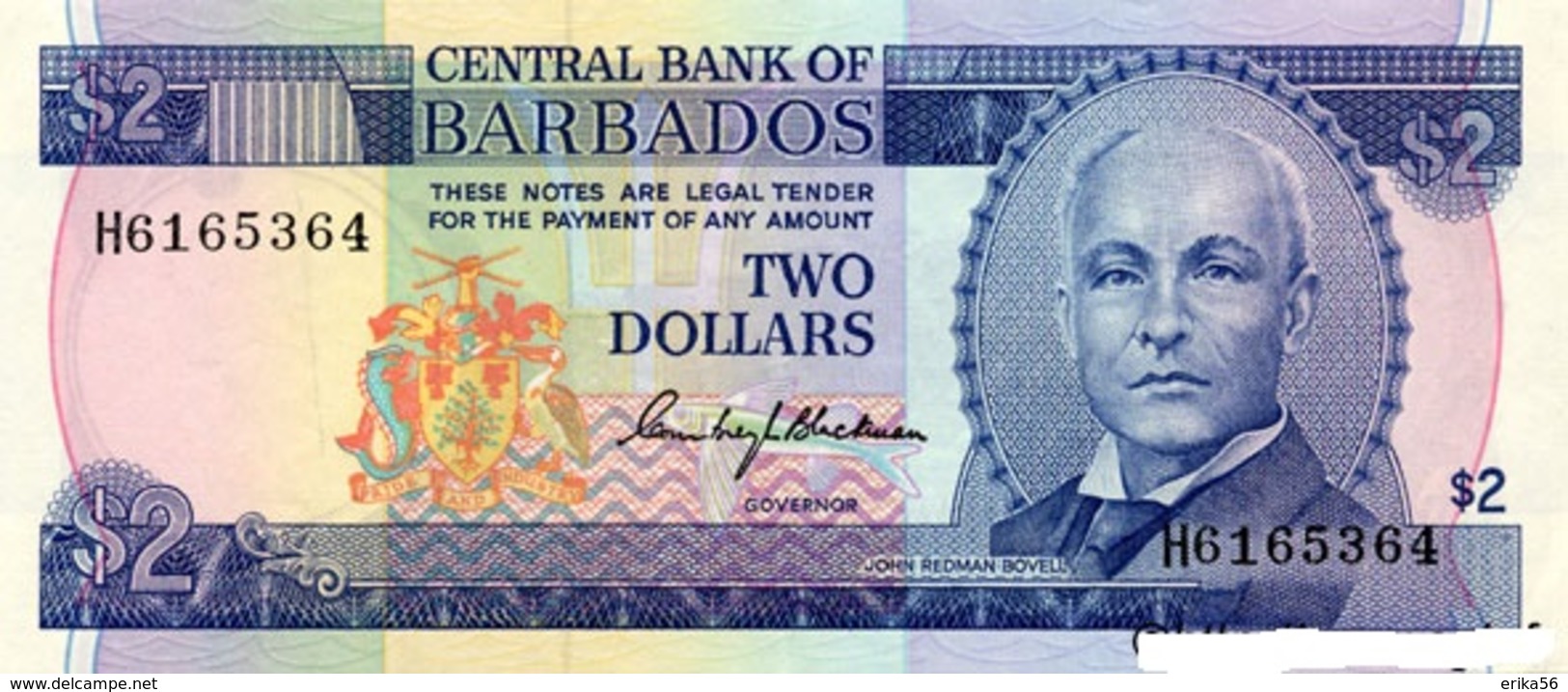 BILLET BARBADES 2 DOLLAR - Barbades