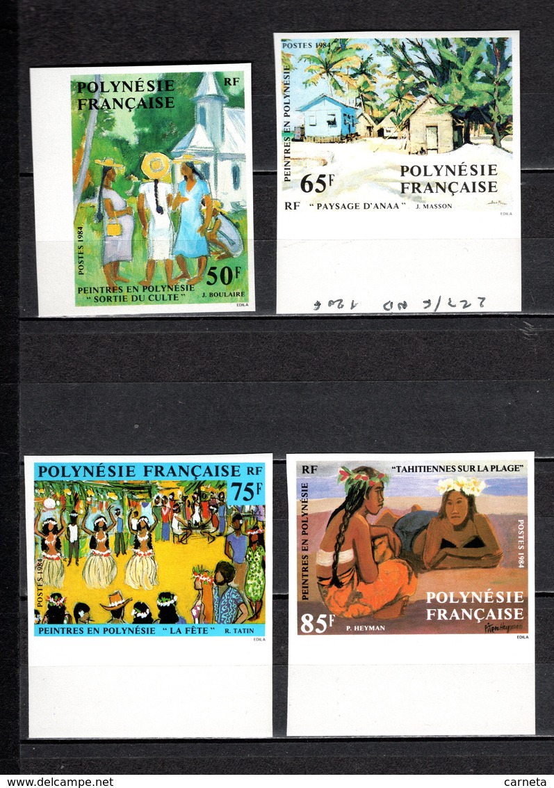 POLYNESIE   N° 223 à 226  NON DENTELES   NEUFS SANS CHARNIERE COTE  50.00€  TABLEAUX  PEINTRE - Imperforates, Proofs & Errors