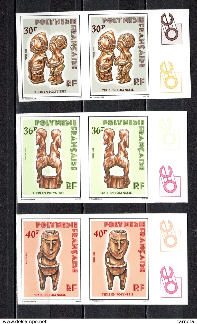 POLYNESIE   N° 227 à 229   NON DENTELES EN PAIRE   NEUFS SANS CHARNIERE COTE  54.00€  TIKIS - Sin Dentar, Pruebas De Impresión Y Variedades