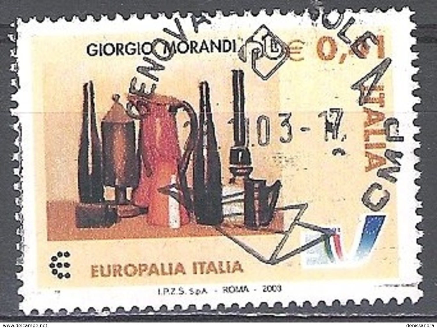 Italia 2003 Michel 2927 O Cote (2006) 0.80 Euro Giorgio Morandi Nature Morte Cachet Rond - 2001-10: Used