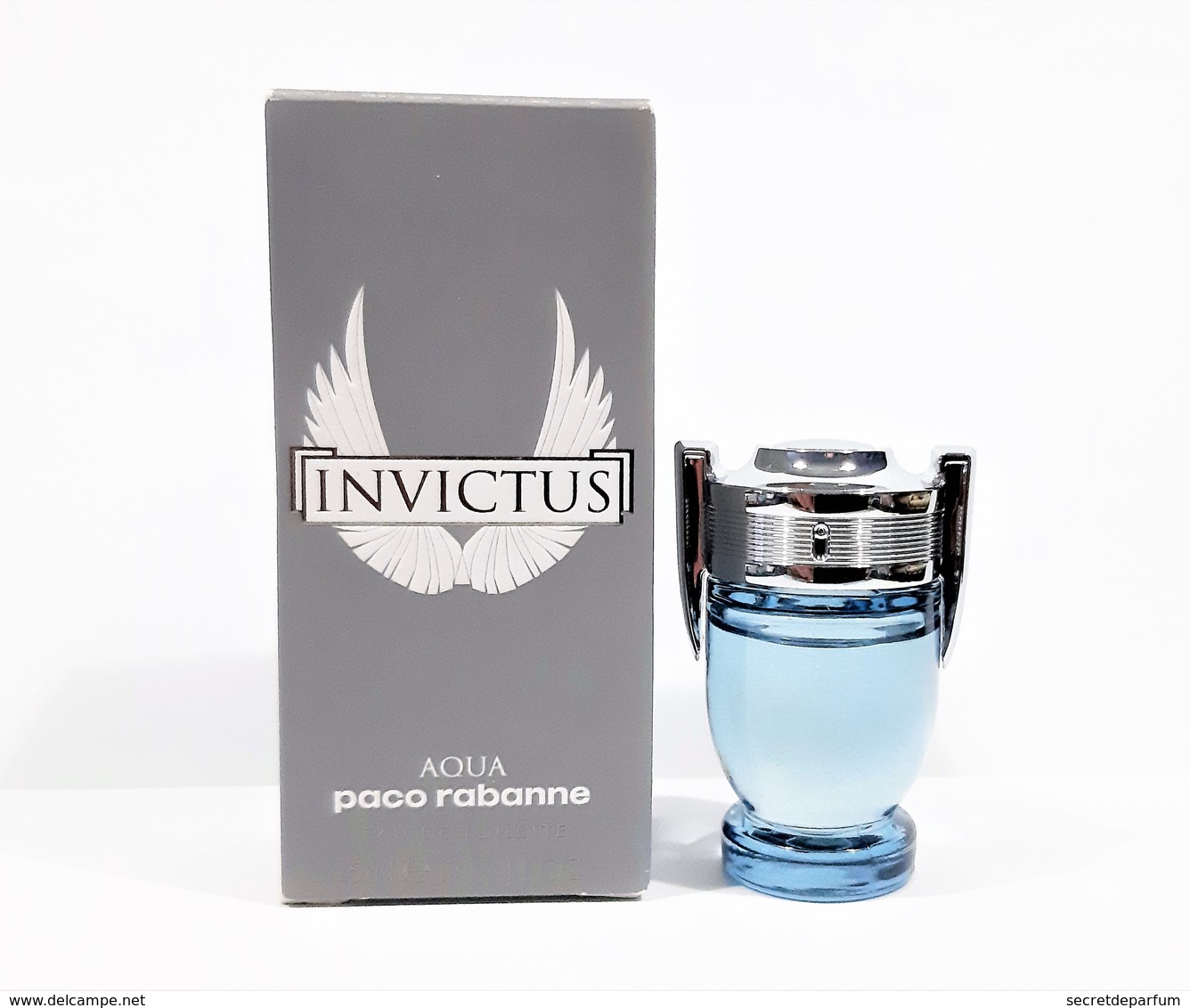 Miniatures De Parfum   INVICTUS AQUA De PACO RABANNE   EDT   5 Ml + Boite - Miniatures Hommes (avec Boite)