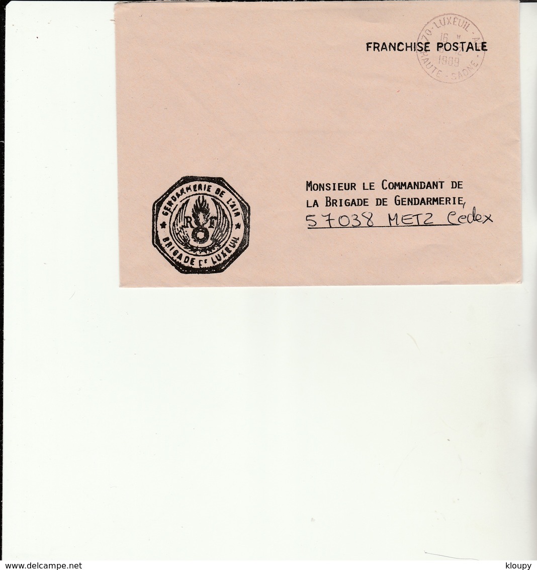 H 4 - Enveloppe Gendarmerie  De L'Air LUXEUIL - Militaire Stempels Vanaf 1900 (buiten De Oorlog)