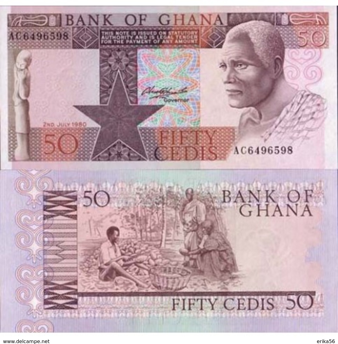 BILLET GHANA 50 CEDIS - 1980 - Ghana