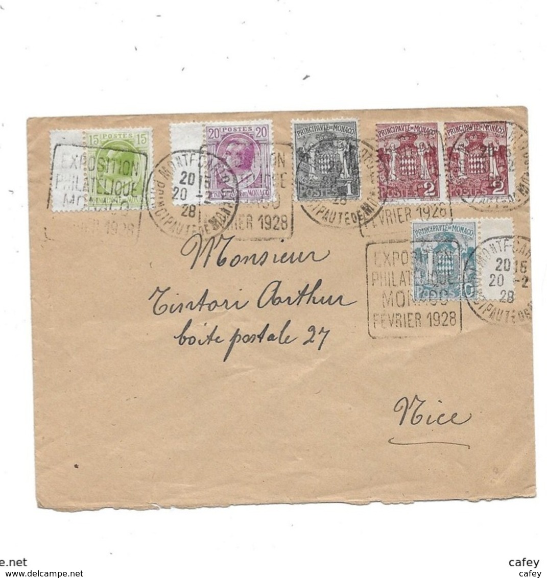 MONACO Timbres Divers  Sur Enveloppe CAD Daguin Expo. Phil. Février 28 - Storia Postale